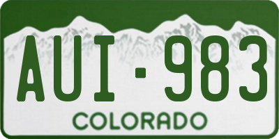 CO license plate AUI983