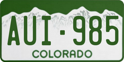 CO license plate AUI985