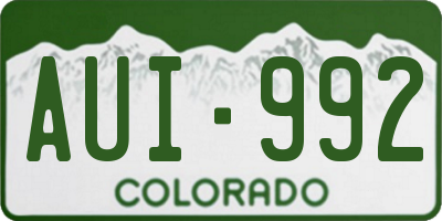 CO license plate AUI992