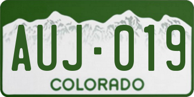 CO license plate AUJ019
