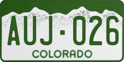 CO license plate AUJ026