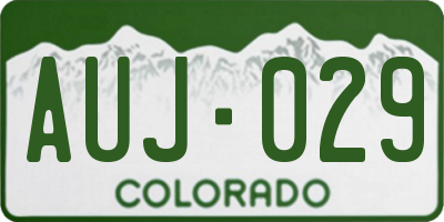 CO license plate AUJ029
