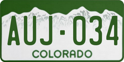 CO license plate AUJ034