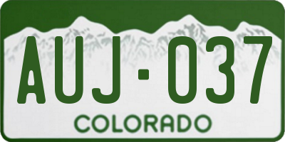 CO license plate AUJ037
