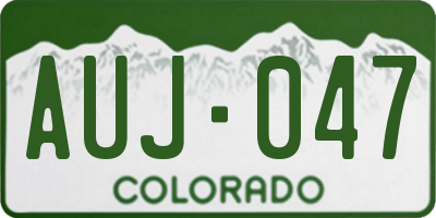 CO license plate AUJ047