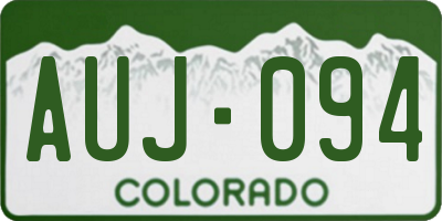 CO license plate AUJ094
