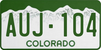 CO license plate AUJ104