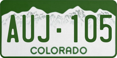 CO license plate AUJ105