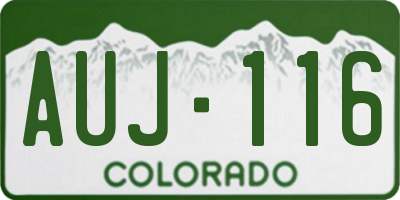 CO license plate AUJ116