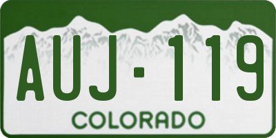 CO license plate AUJ119