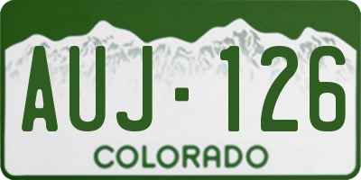 CO license plate AUJ126