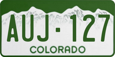 CO license plate AUJ127