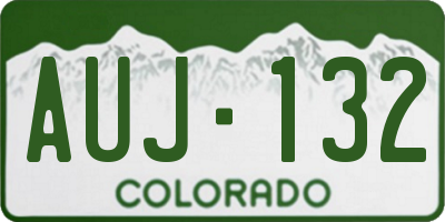 CO license plate AUJ132