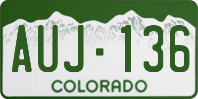CO license plate AUJ136
