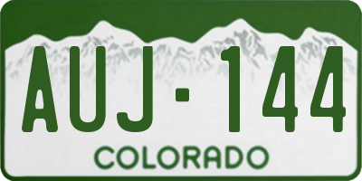 CO license plate AUJ144
