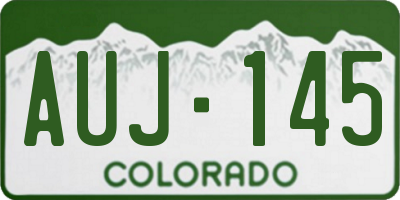 CO license plate AUJ145