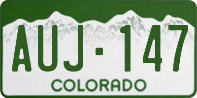 CO license plate AUJ147