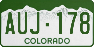 CO license plate AUJ178