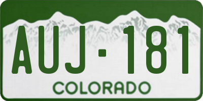 CO license plate AUJ181