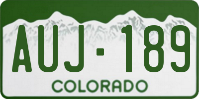 CO license plate AUJ189