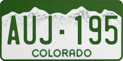 CO license plate AUJ195