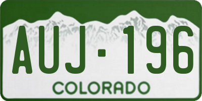 CO license plate AUJ196