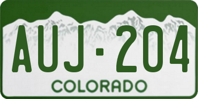 CO license plate AUJ204