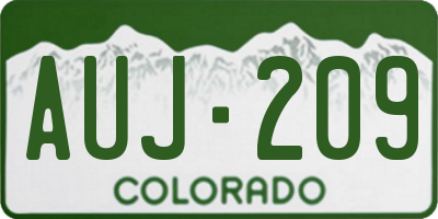 CO license plate AUJ209
