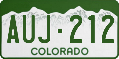 CO license plate AUJ212