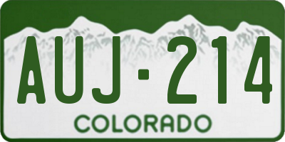 CO license plate AUJ214