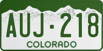 CO license plate AUJ218