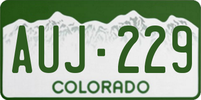 CO license plate AUJ229