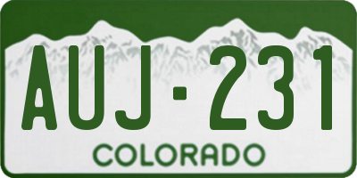 CO license plate AUJ231