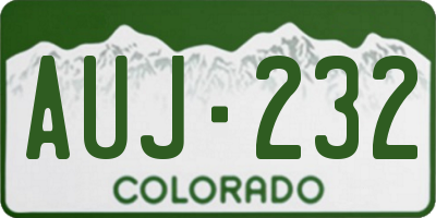 CO license plate AUJ232