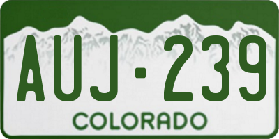 CO license plate AUJ239