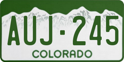 CO license plate AUJ245