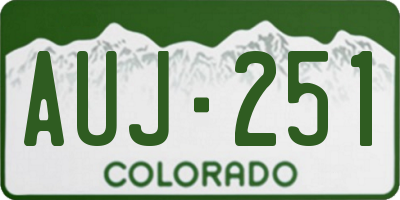 CO license plate AUJ251