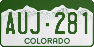 CO license plate AUJ281