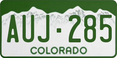 CO license plate AUJ285