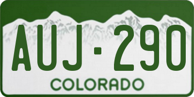 CO license plate AUJ290