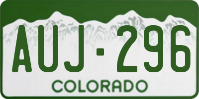 CO license plate AUJ296