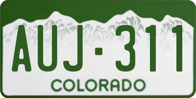 CO license plate AUJ311
