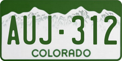 CO license plate AUJ312
