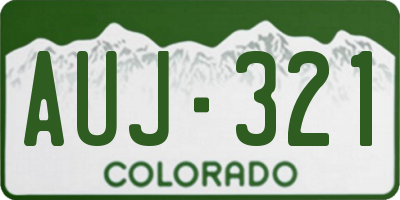 CO license plate AUJ321