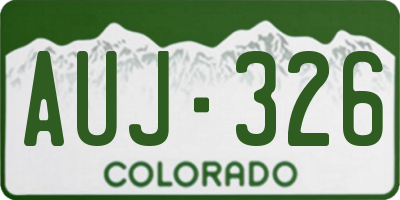 CO license plate AUJ326