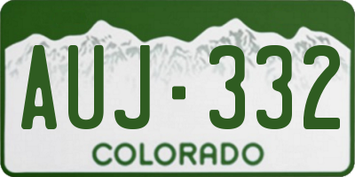 CO license plate AUJ332