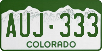 CO license plate AUJ333