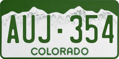 CO license plate AUJ354