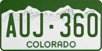 CO license plate AUJ360