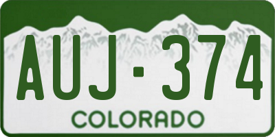 CO license plate AUJ374